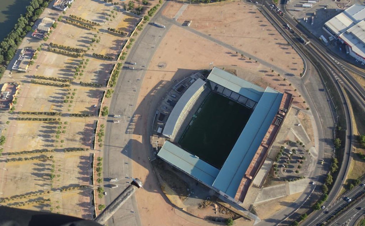 Imagen aérea del estadio municipal El Arcángel de Córdoba