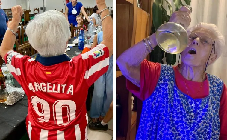 El Atleti y beber vino con gaseosa en porrón, el secreto de la longevidad de Angelita a sus 91 años
