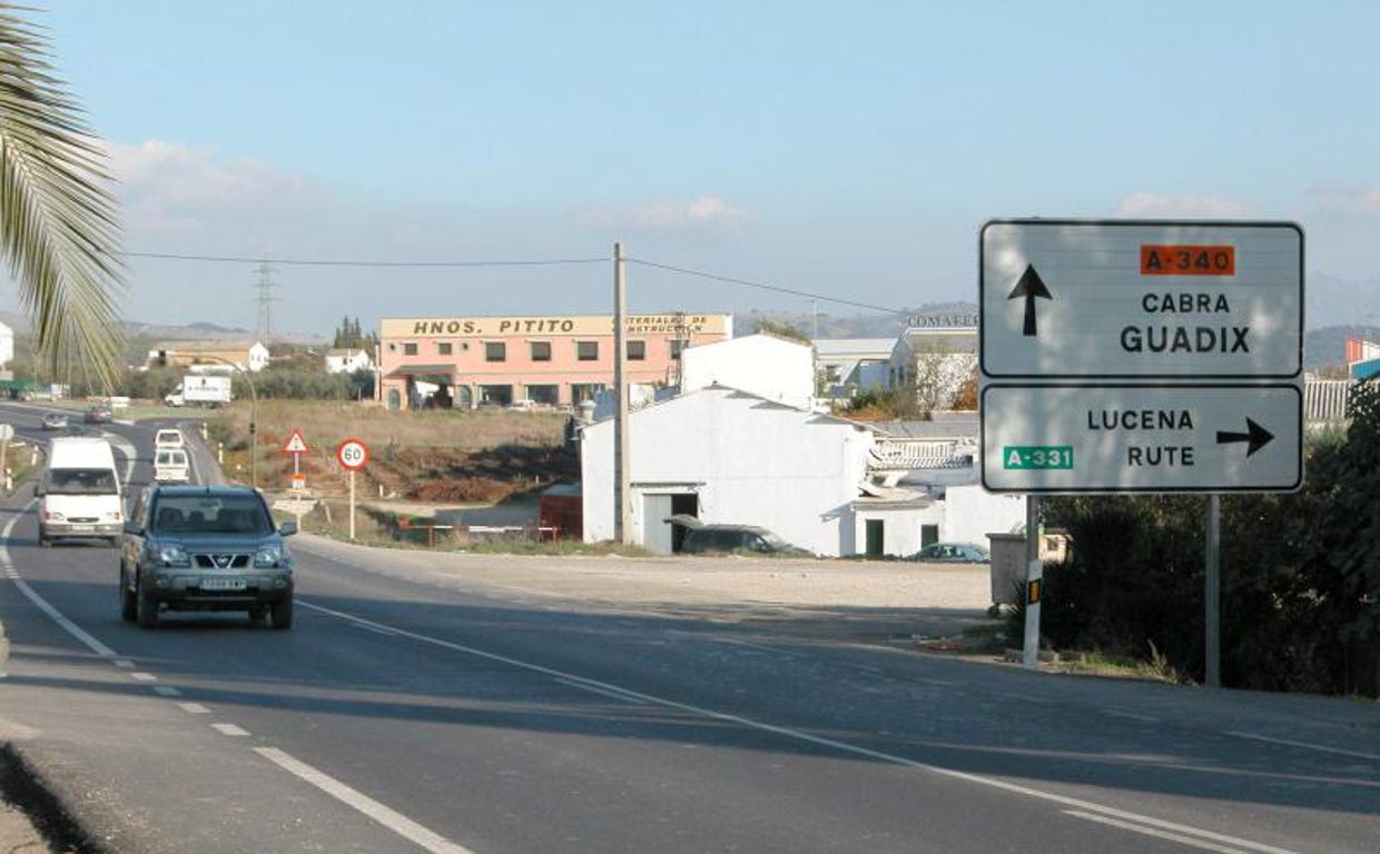 Carretera de Cabra en la provincia de Córdoba