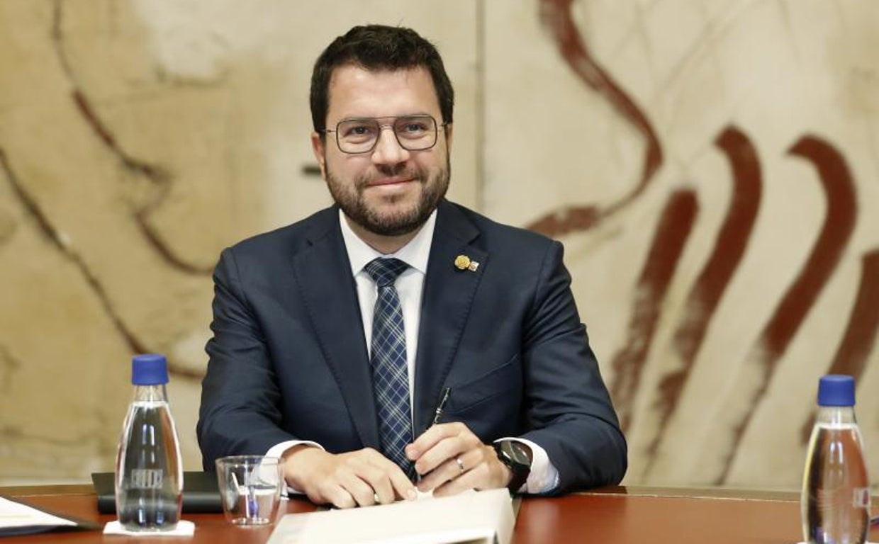 El presidente de la Generalitat de Cataluña, Pere Aragonès, este martes en Barcelona