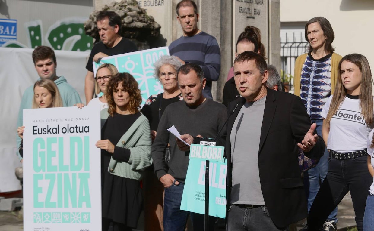 Otegi ha sido el protagonista del acto de Bildu en contra de la fiesta nacional