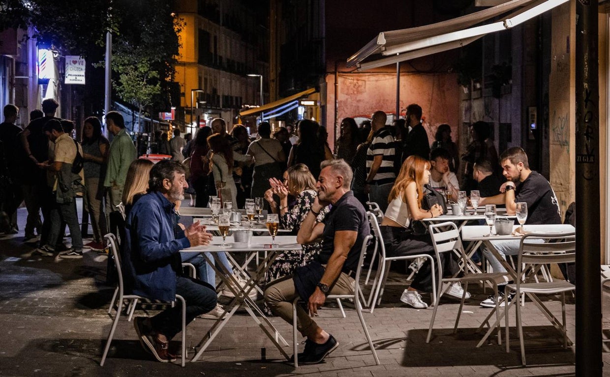 Terraza de la zona Centro la noche del viernes