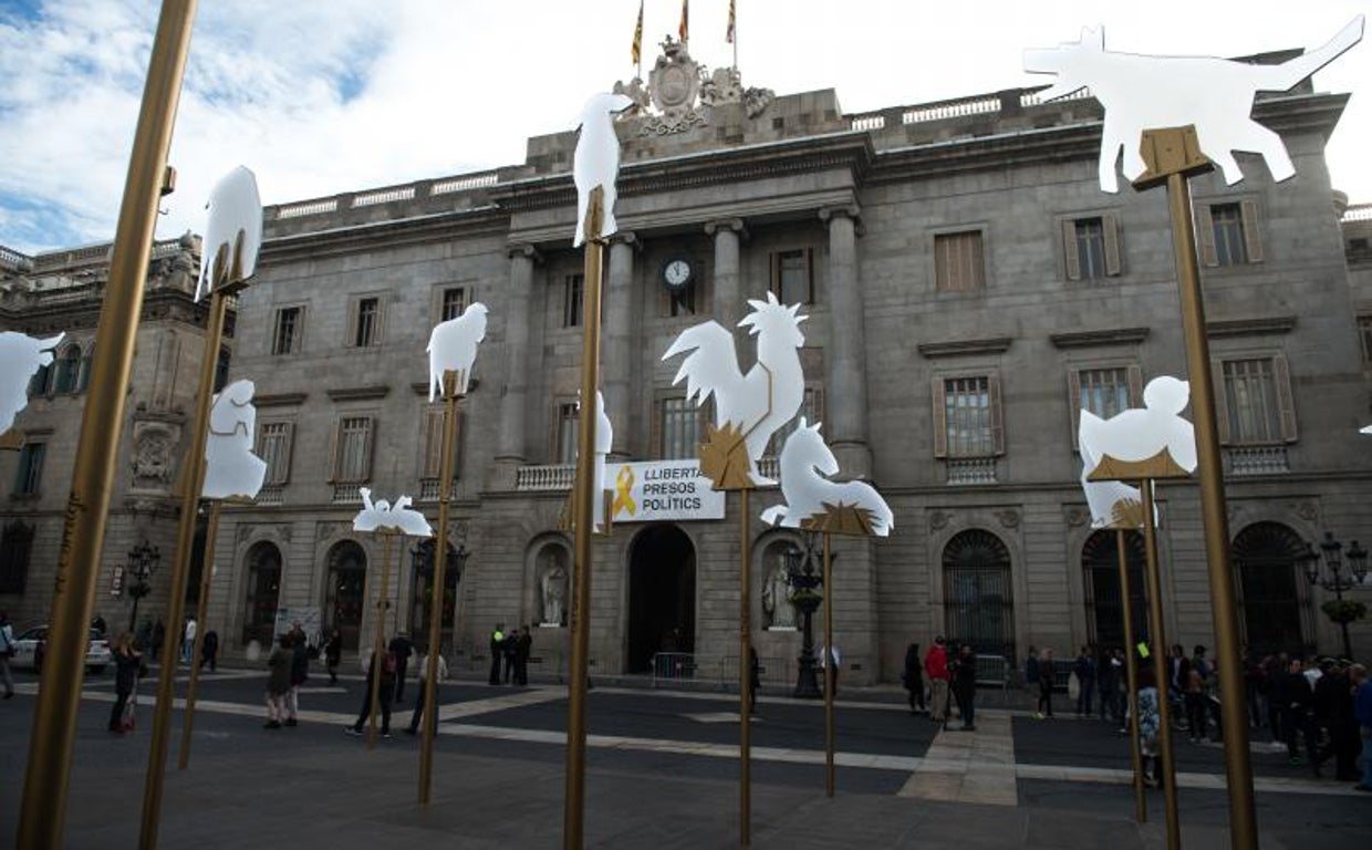 Pesebre en 2017 en la Plaza Sant Jaume