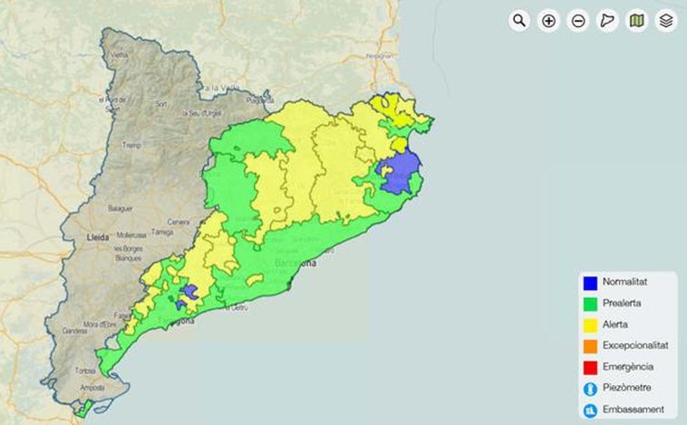 Cataluña amplía la alerta por sequía y ya tiene 301 municipios con restricciones