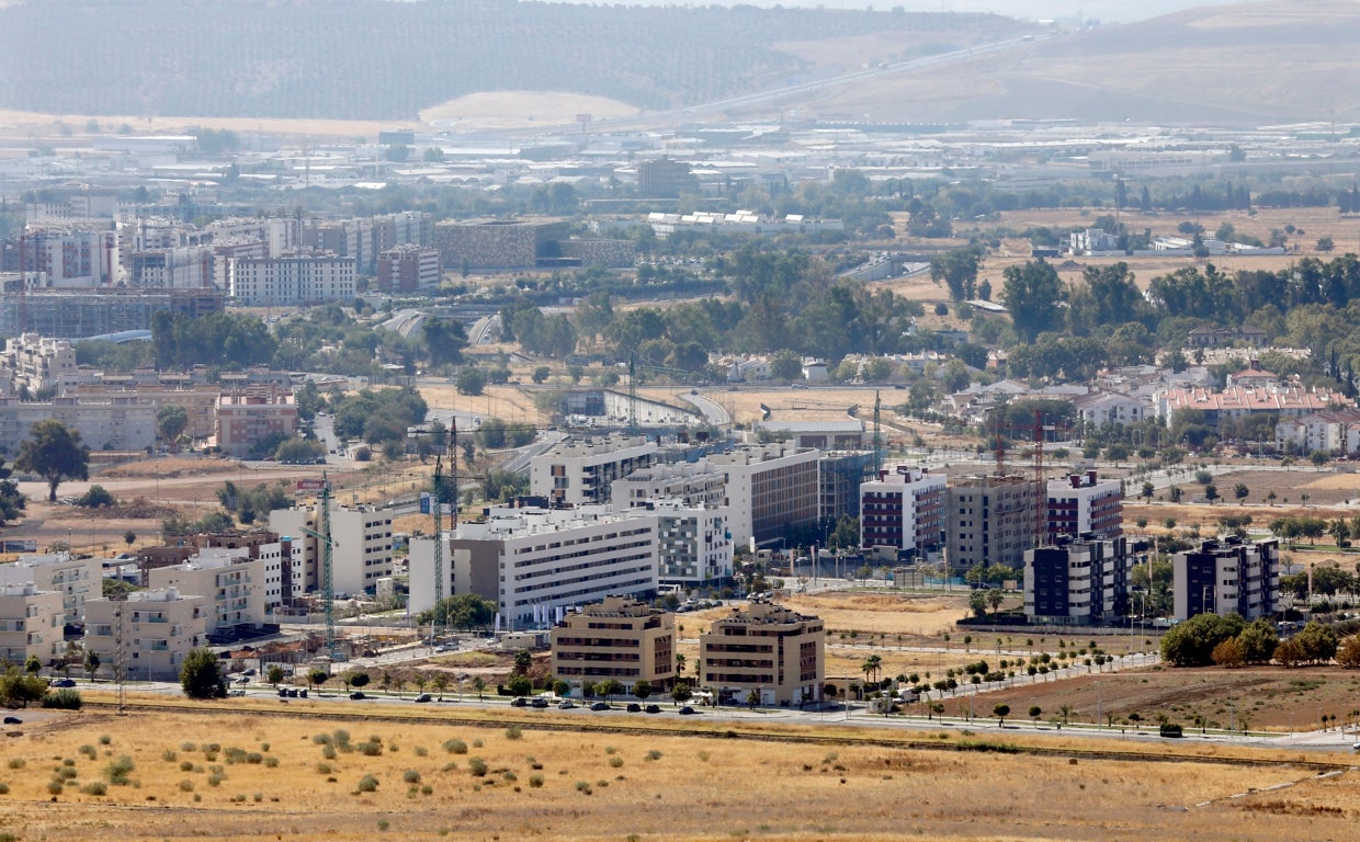 Panorámica del plan parcial O-5 Turruñuelos en Córdoba donde van algunas de las nuevas promociones