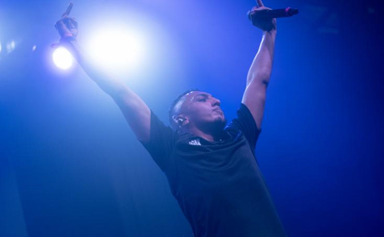 El rapero Morad durante un concierto