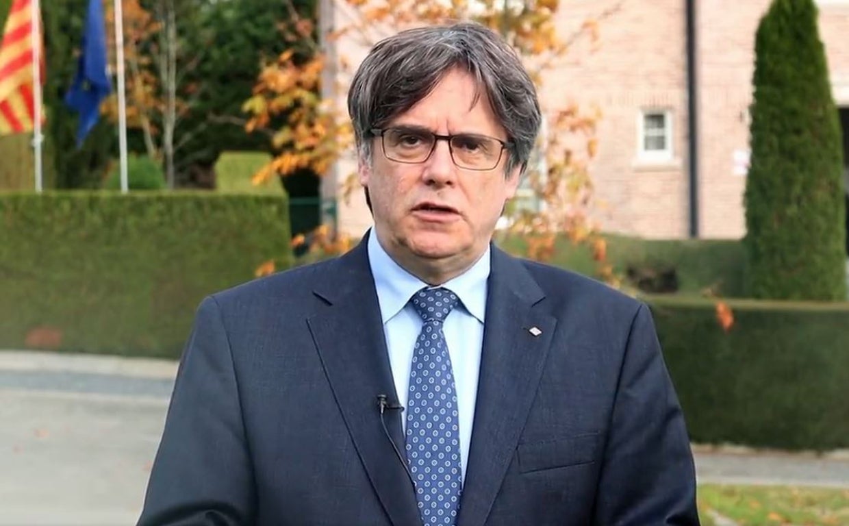 Puigdemont, durante el video que ha publicado con motivo del 27-O