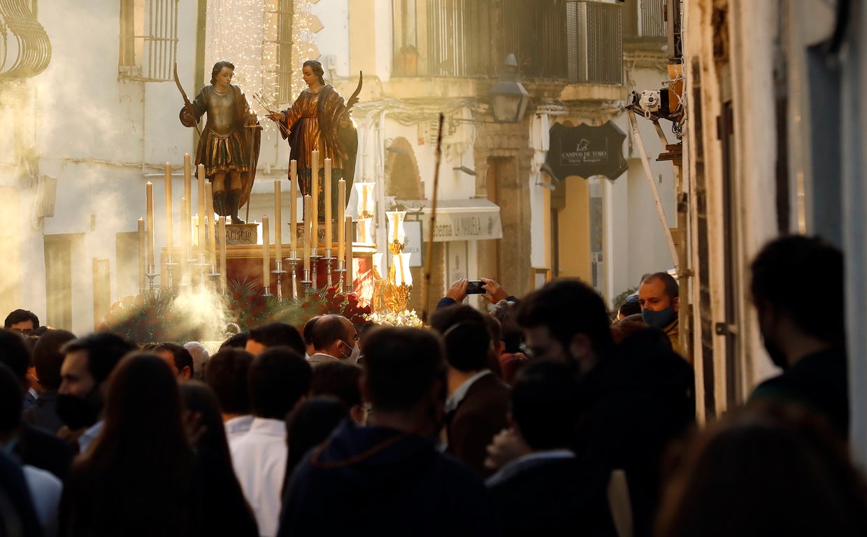 San Acisclo y Santa Victoria, durante su procesión del 17 de noviembre de 2021