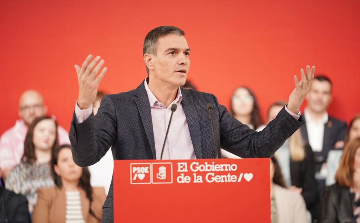 Pedro Sánchez en un acto del PSOE en Vitoria-Gasteiz