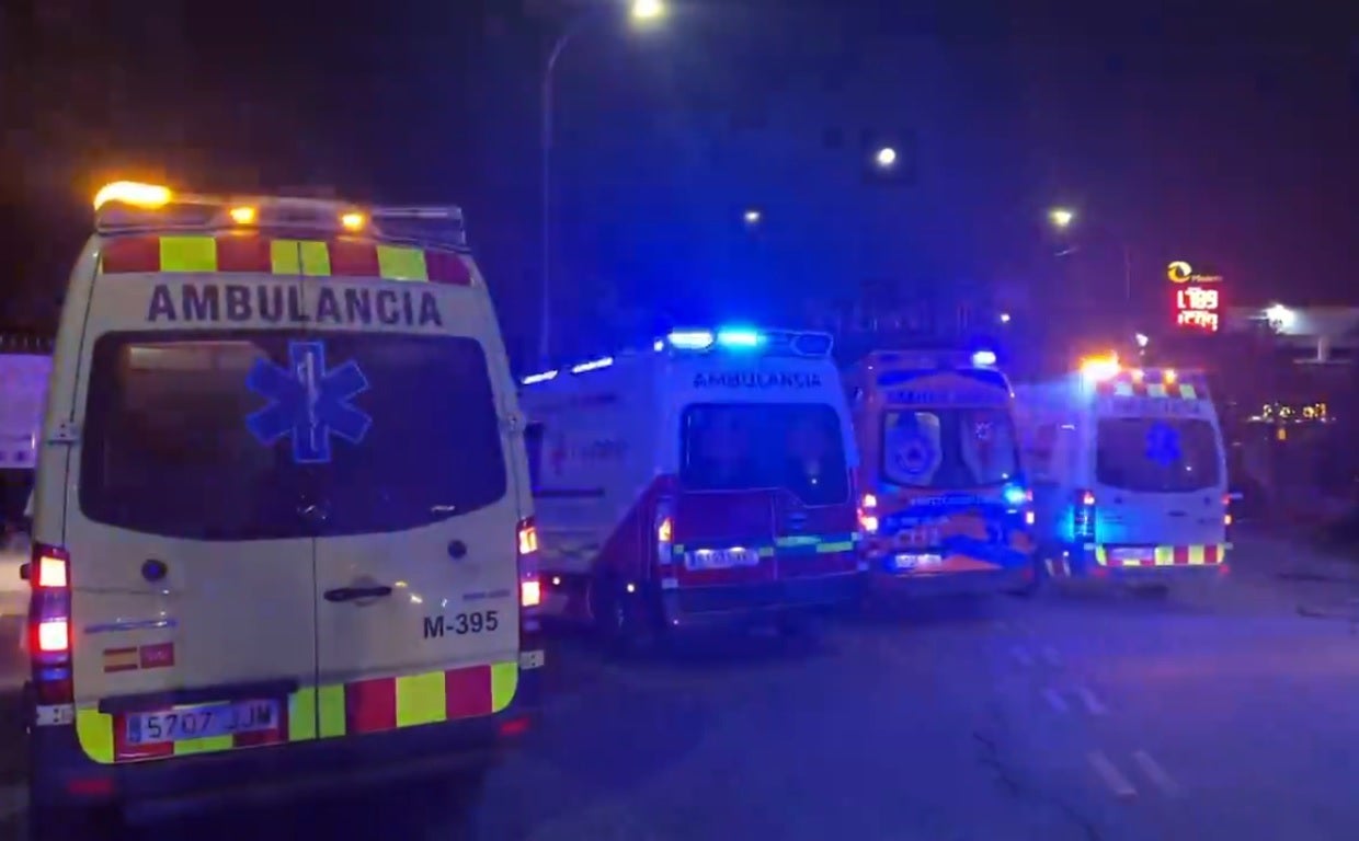 Ambulancias en el lugar de los hechos, en Torrejón de Ardoz
