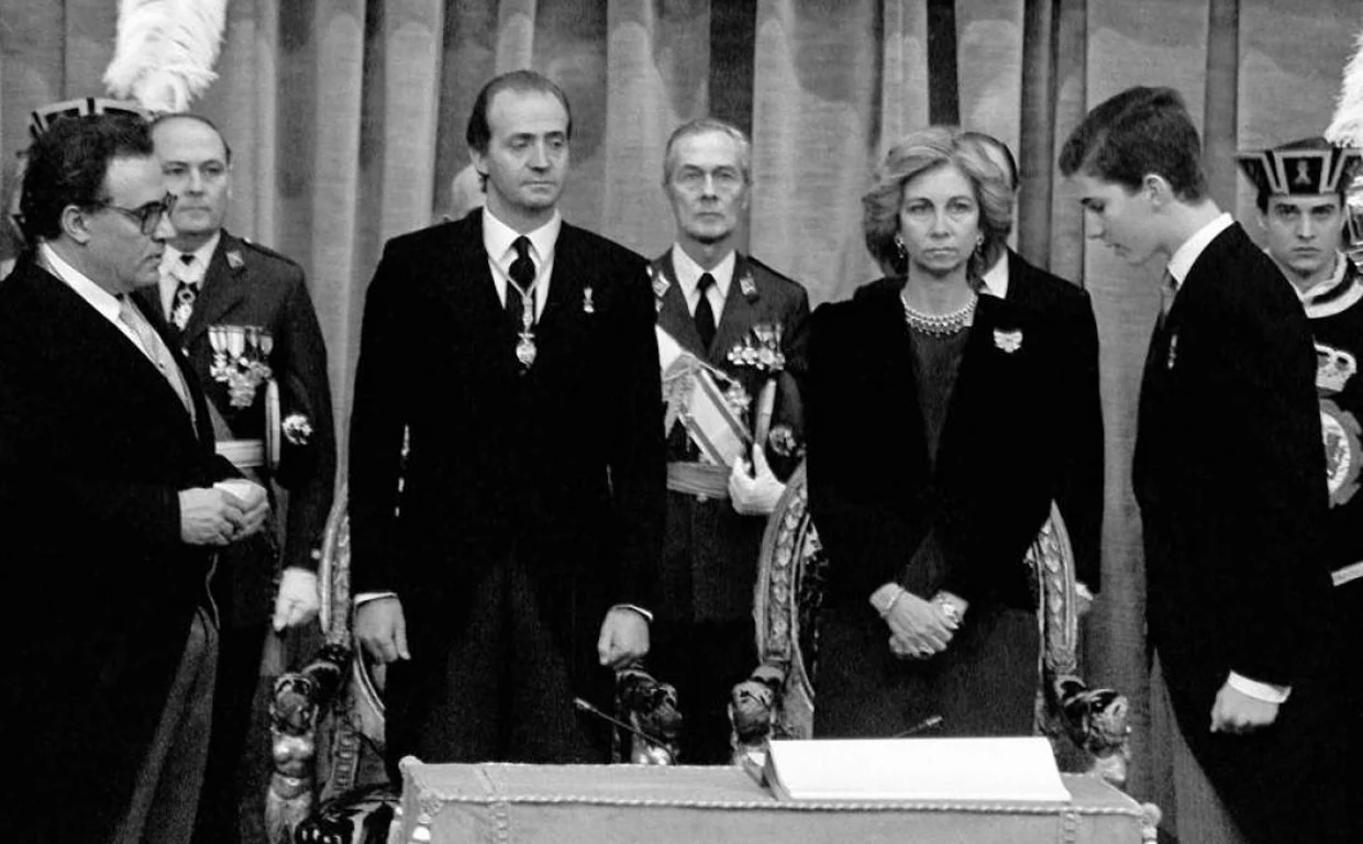Imagen de la ceremonia de jura de la Constitución de Don Felipe, el 30 de enero de 1986