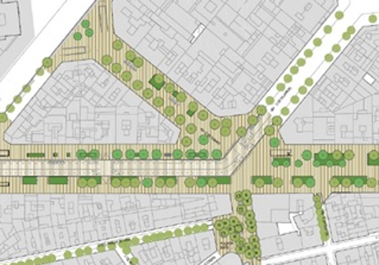 La nueva ronda de Sant Antoni (Barcelona) será una zona verde con menos tráfico