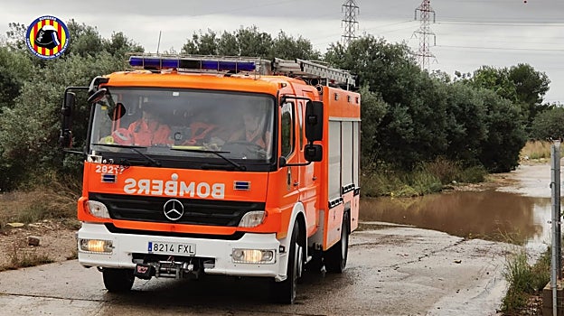 Efectivos de los Bomberos en trabajaos de emergencia en la provincia de Valencia.