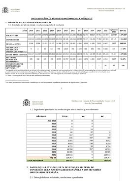 Imagen - Datos estadísticos básicos de nacionalidad en España a fecha de 30/09/2022. Pueden observarse 119.787 solicitudes y solo 75.387 de ellas con resolución (ya sea favorable o desfavorable)
