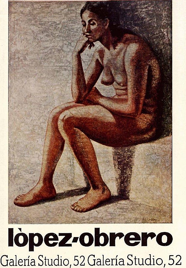 Cartel de una exposición de Ángel López-Obrero en la galería Studio 52