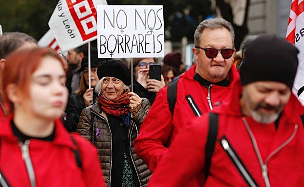 Una manifestante en Valladolid