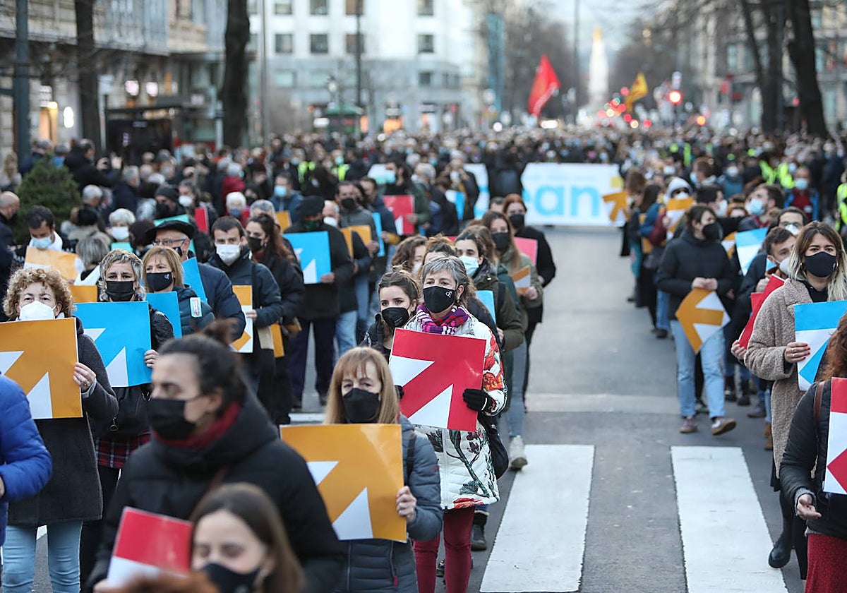 Imagen de la manifestación de enero celebrada hace un año en Bilbao