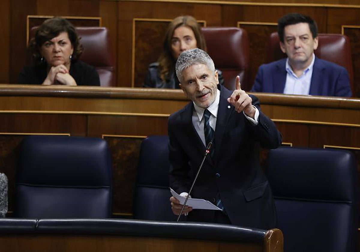 Fernando Grande-Marlaska, hoy en el Congreso