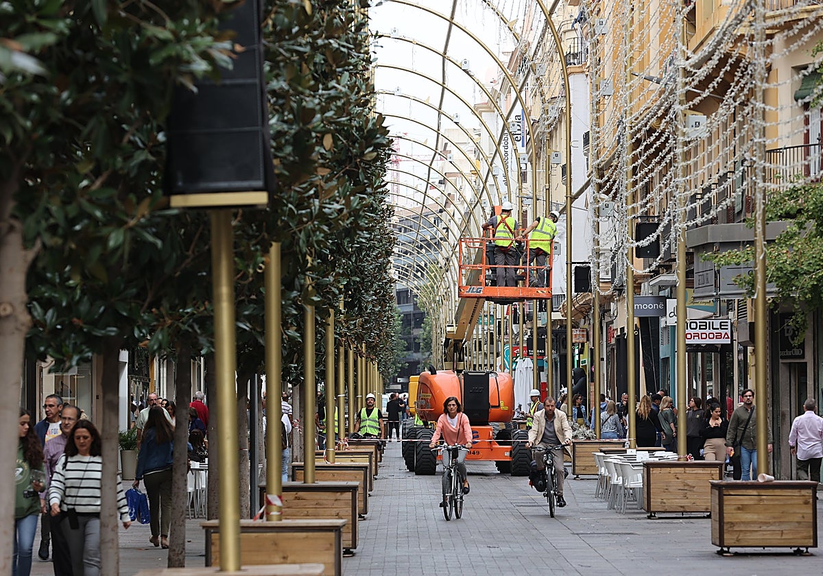 Preparativos para el alumbrado de Navidad que se estrena este puente