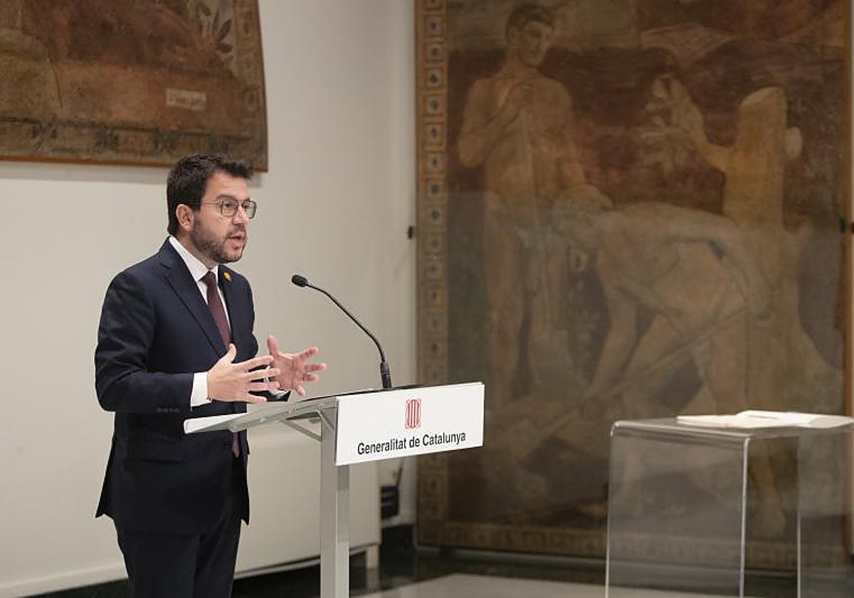 Pere Aragonès, ayer en el Palau de la Generalitat