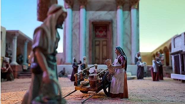 Escena del Belén de la Asocación Familiar Alcorce en la Judería