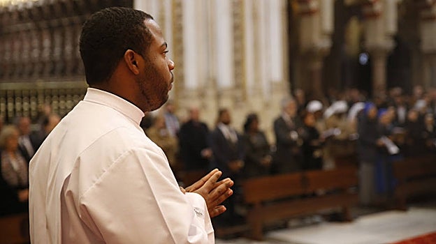 Juan Yersin Méndez, durante su ceremonia de ordenación como diácono