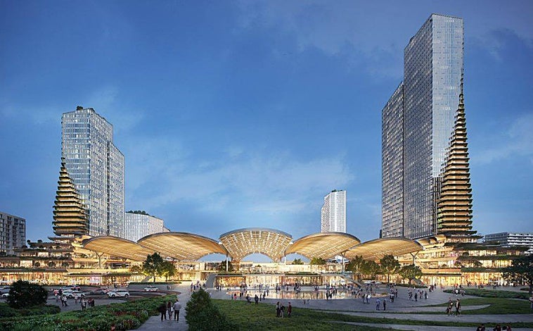 Imagen principal - Recreaciones de la futura estación de trenes de Chamartín