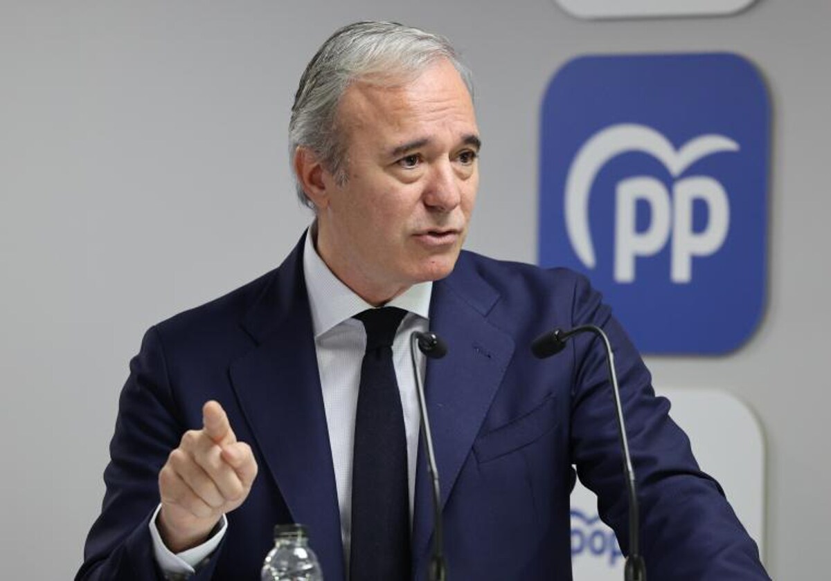El presidente del PP en Aragón, Jorge Azcón