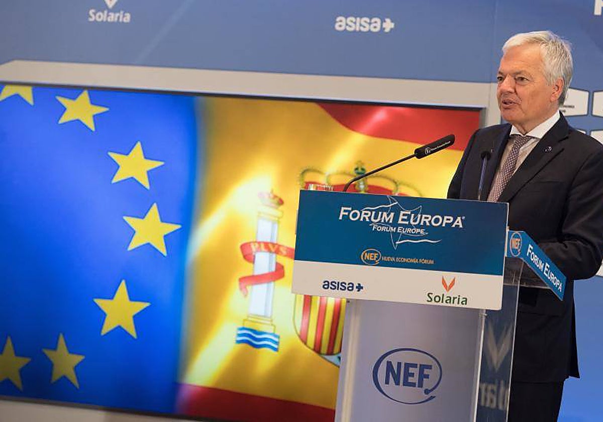 Didier Reynders, comisario de Justicia de la Unión Europea, en una conferencia en Madrid en septiembre