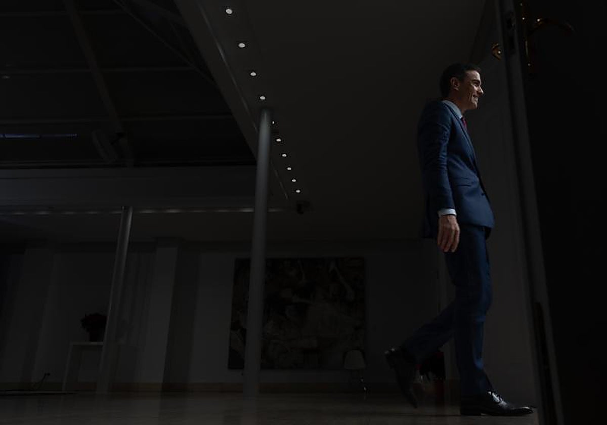 Pedro Sánchez, esta mañana, en la rueda de prensa posterior al Consejo de Ministros