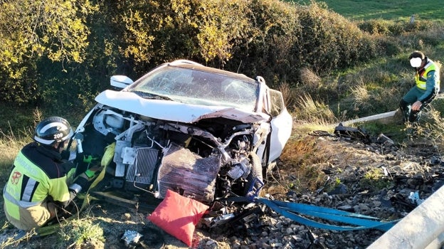 Accidente de tráfico en la N-110 a la altura de Villatoro (Ávila) en el que murieron cuatro personas el 25 de noviembre