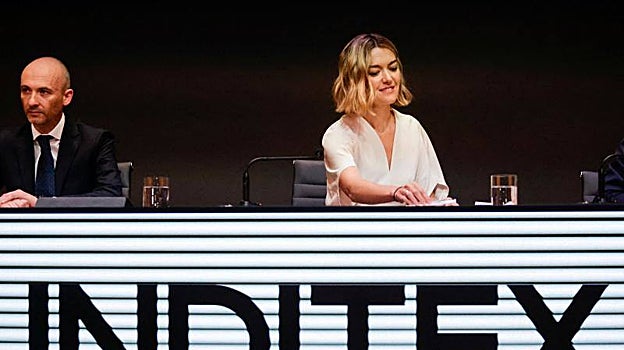 Marta Ortega en su primera junta de accionistas como presidenta de Inditex