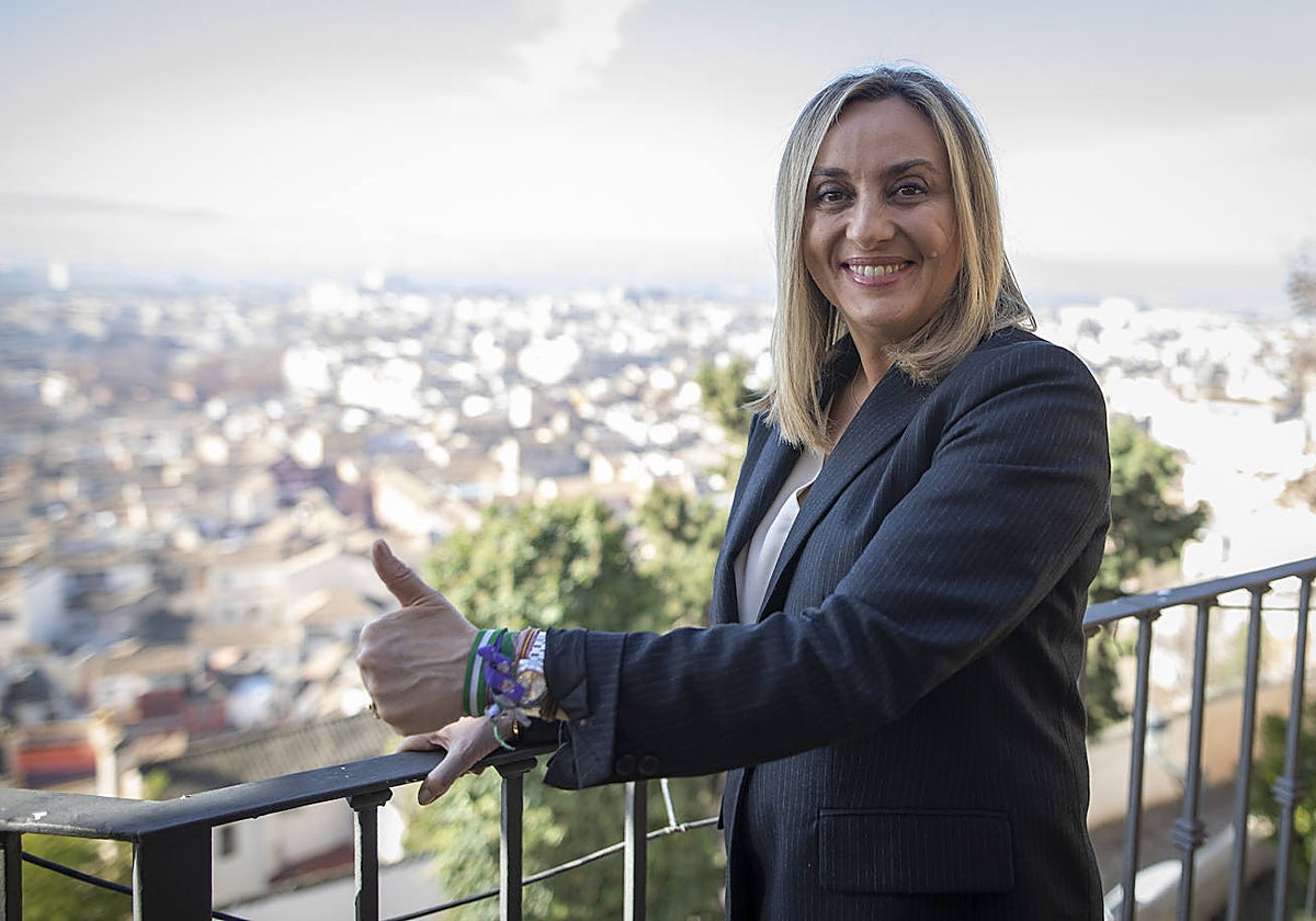 Marifrán Carazo tras la comparecencia donde ha anunciado su candidatura a la alcaldía de Granada