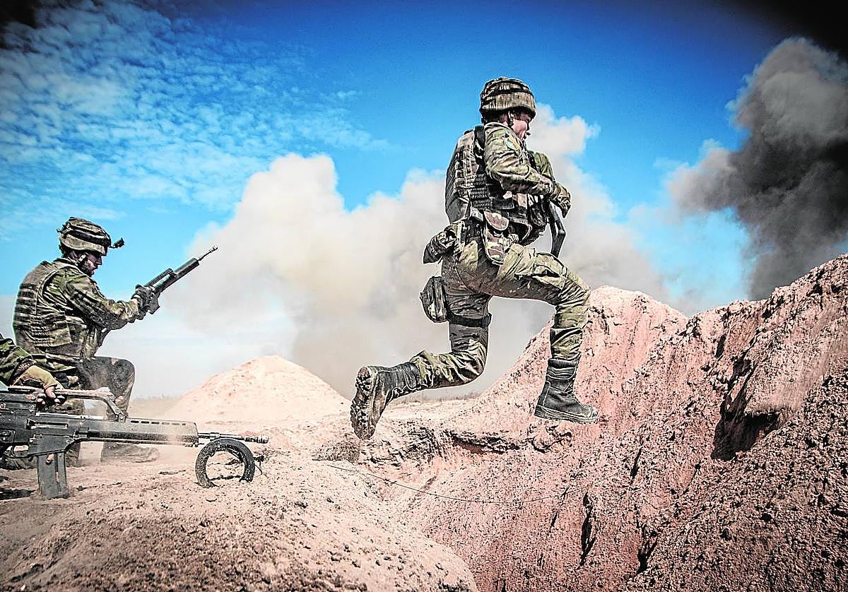 Militares de la BRI X durante unas maniobras