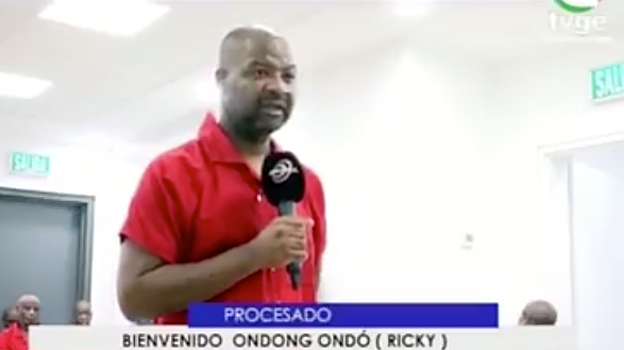 Captura de la emisión en la televisión pública de Guinea Ecuatorial del final del juicio