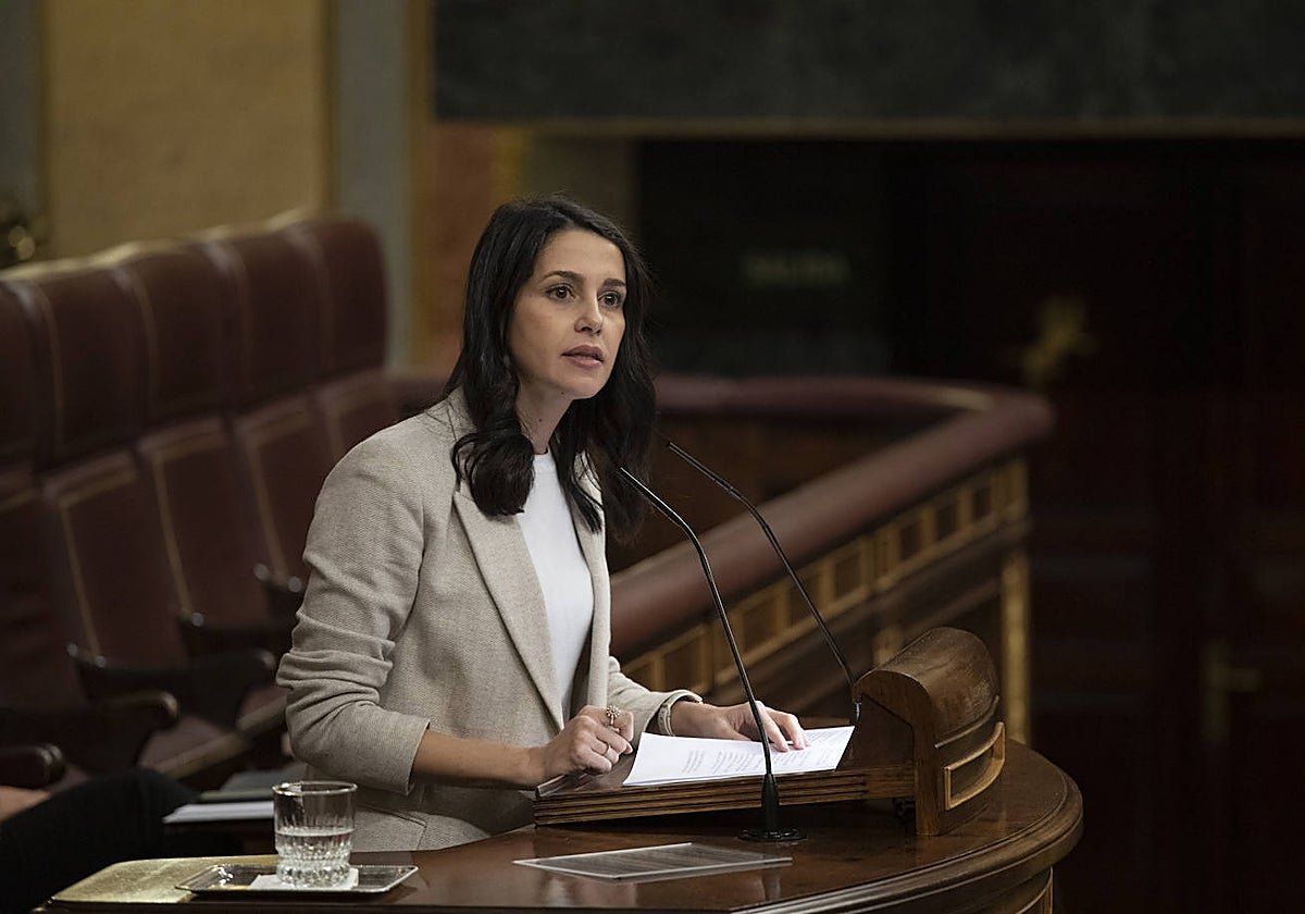 La presidenta de Ciudadanos, Inés Arrimadas, en el debate donde el Congreso aprobó la derogación de la sedición