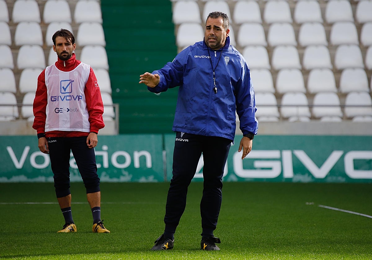 Germán Crespo durante un entrenamiento con el Córdoba CF
