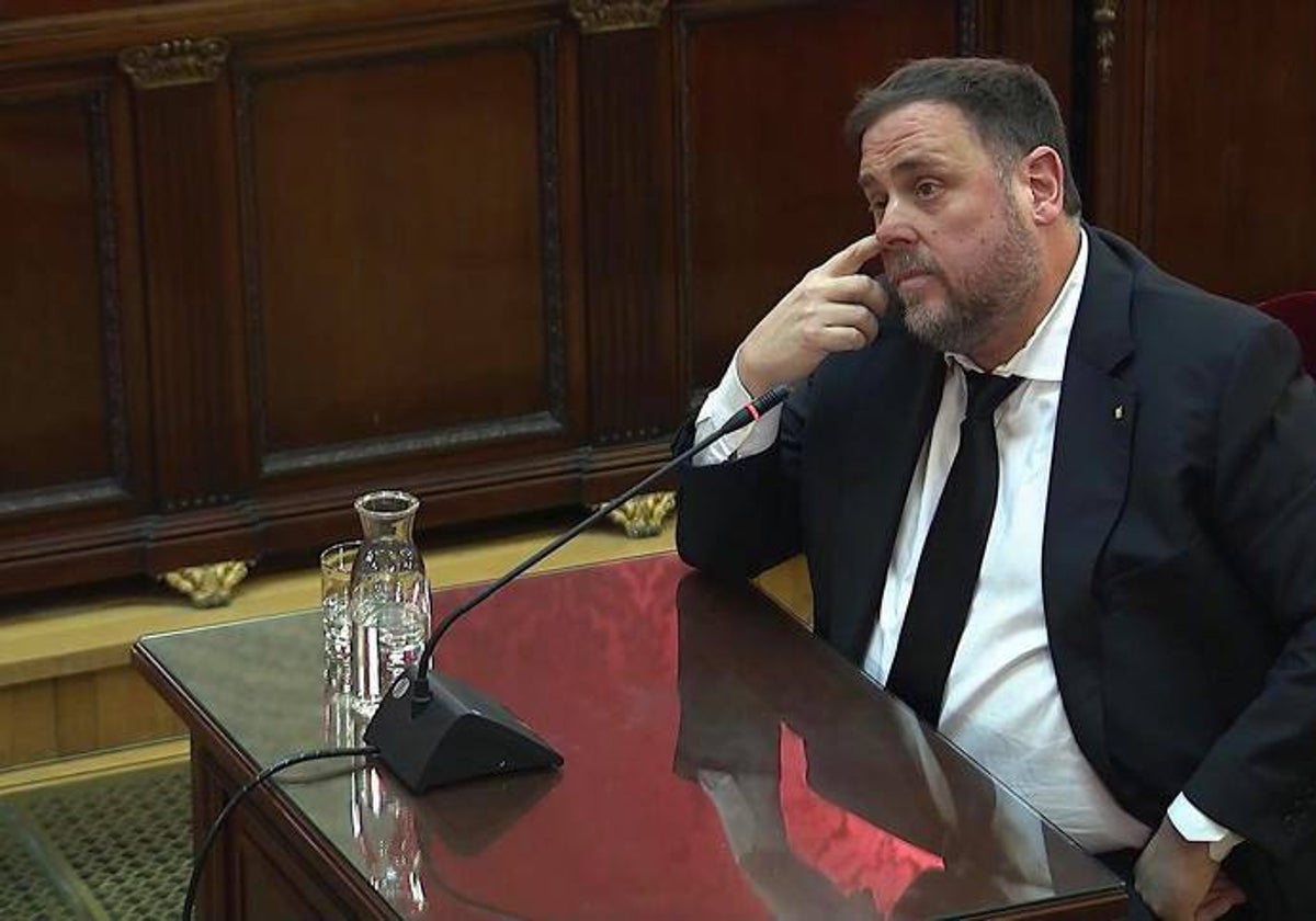 El exvicepresidente catalán Oriol Junqueras durante el juicio en el Supremo