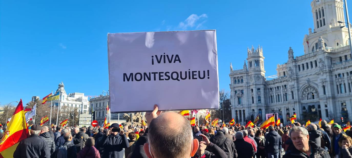 Una de las pancartas de los manifestantes