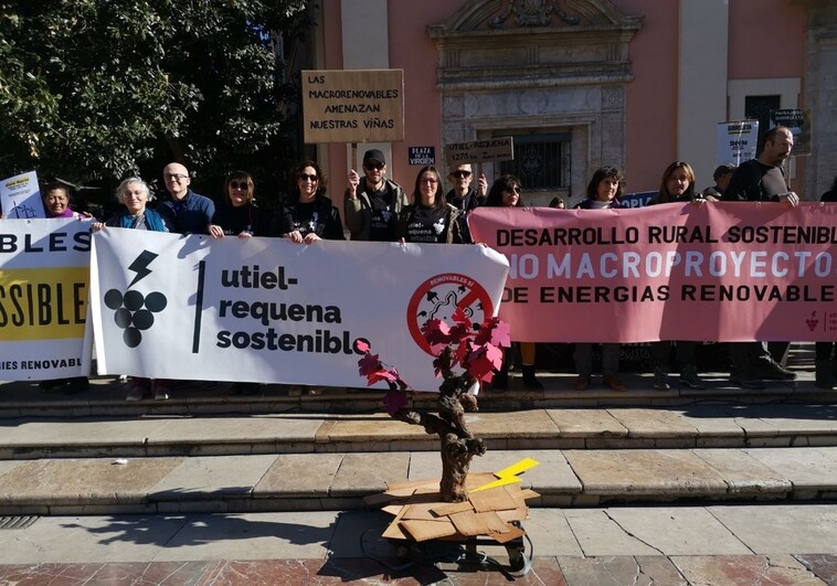 Asociaciones de 40 municipios valencianos y la consellera de Agricultura protestan contra las macroplantas solares y eólicas