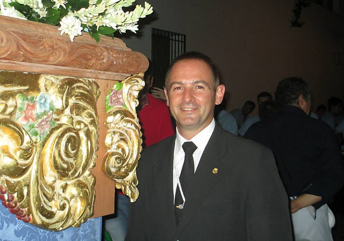 Francisco Javier Barbero, junto al paso de la Virgen, en imagen de archivo