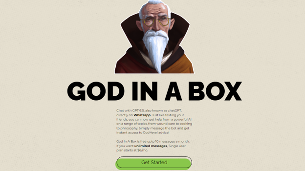 Página web de God in a Box