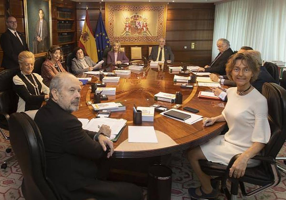 Juan Carlos Campo y Laura Díez, en el primer Pleno del Constitucional