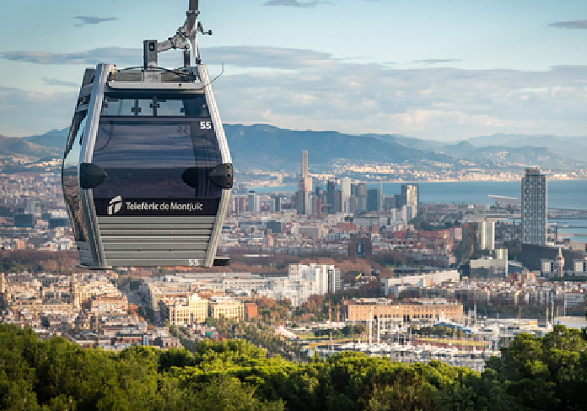 Vista del teleférico de Montjuïc