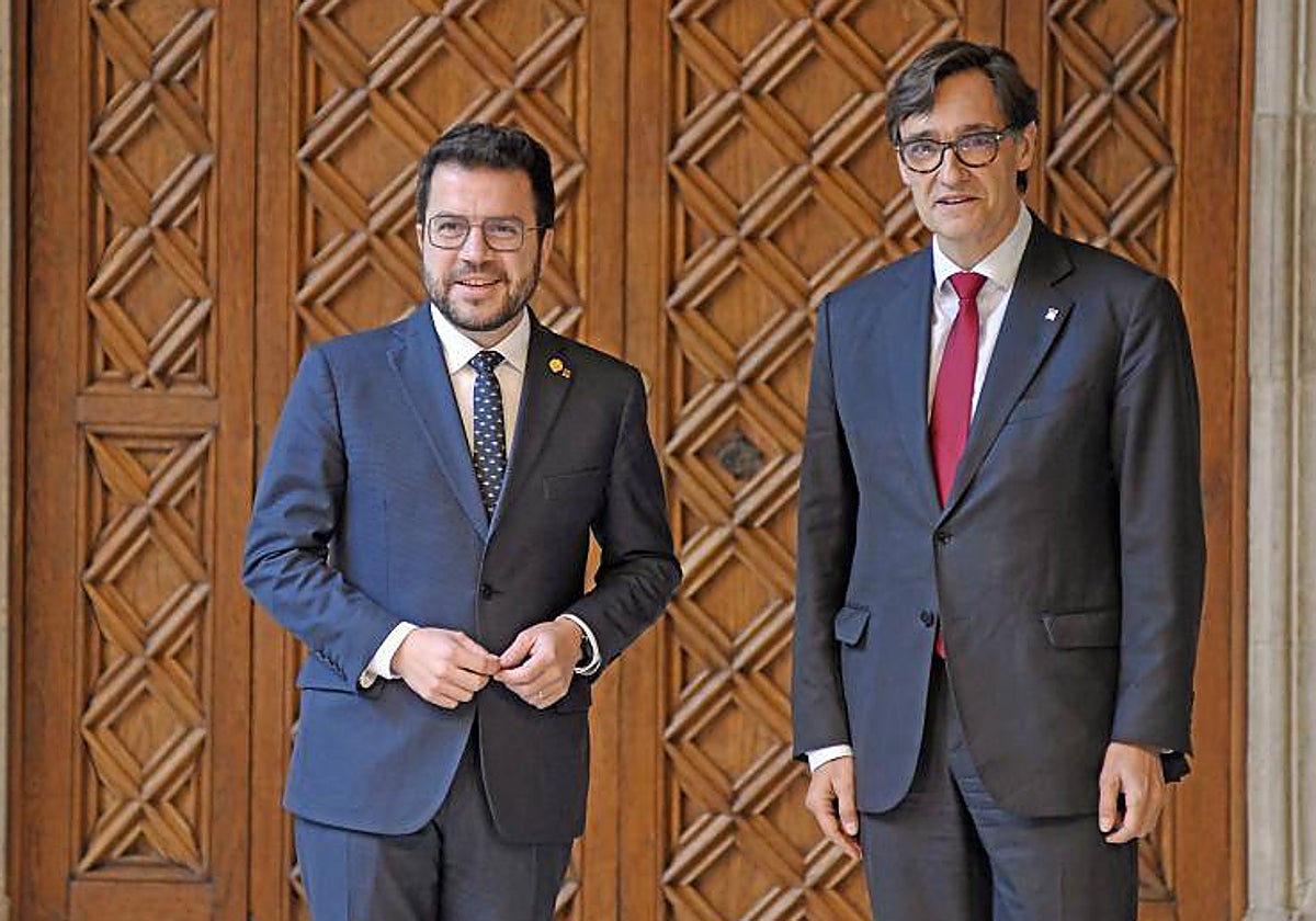 Aragonès e Illa, este miércoles tras firmar el acuerdo por los presupuestos