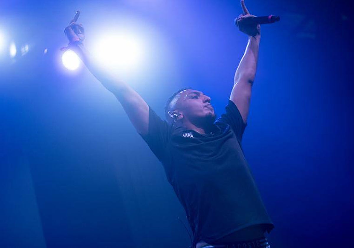 El rapero Morad durante un concierto