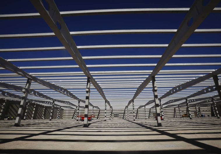 Interior de uno de los edificios que ya está en construcción