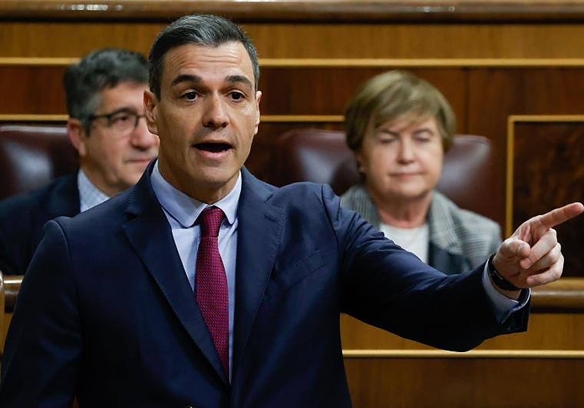 El presidente del Gobierno, Pedro Sánchez, durante la sesión de control este miércoles