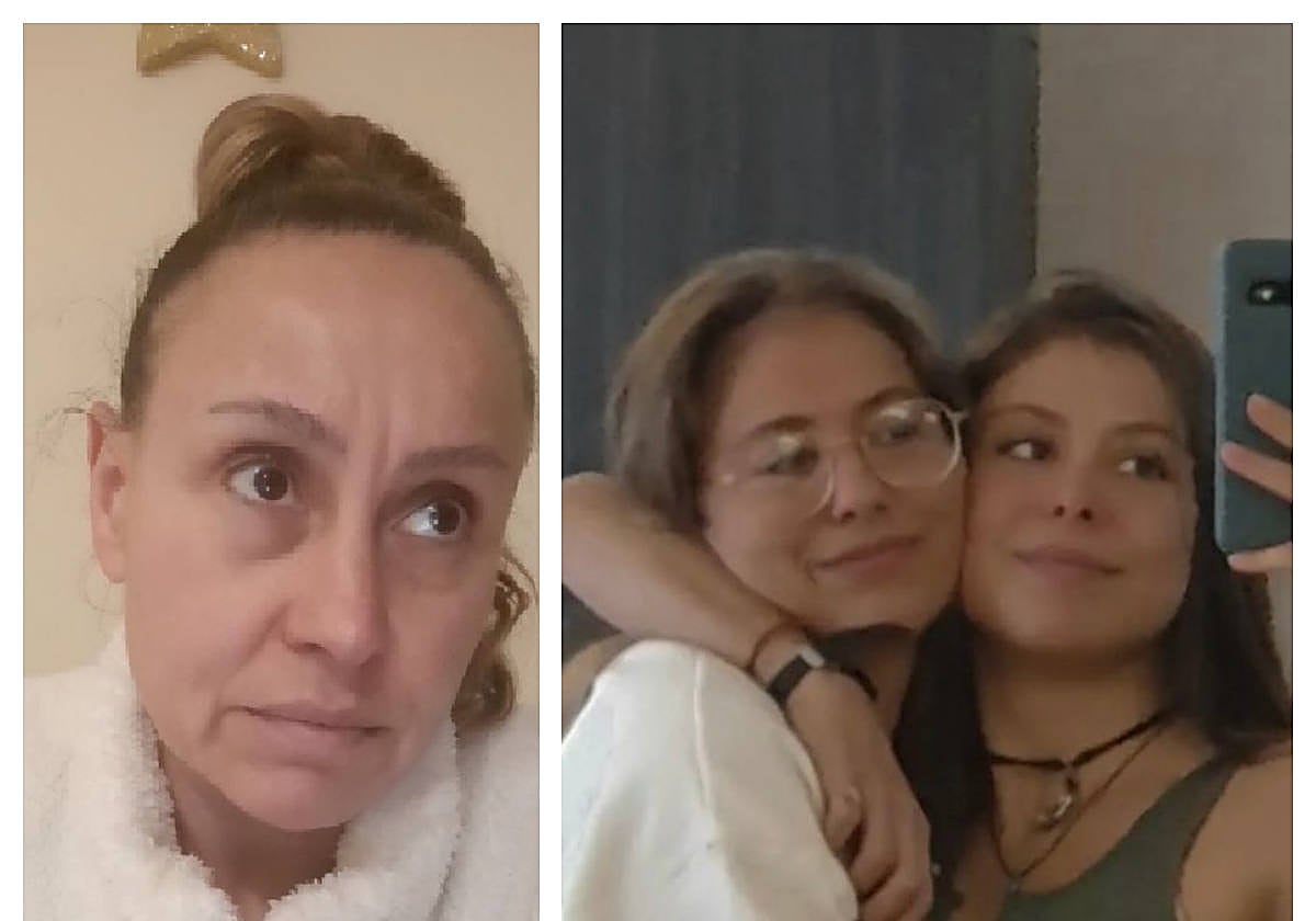 Anita y sus hijas, Micaela y Ángela