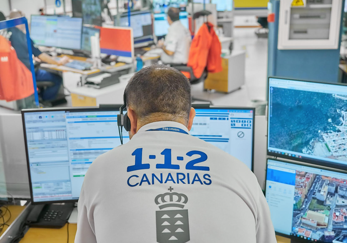 Sala del Centro Coordinador del 112 Canarias